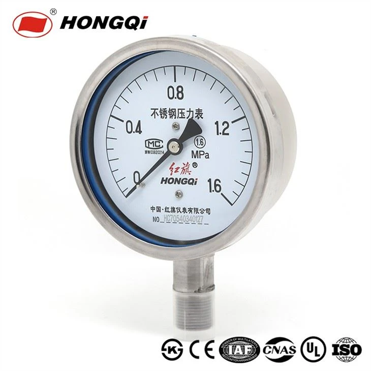 Pressure Gauge For Certain Gases/Economical Lower Mount/Back Mount /Flanged Steel Case Manometer M20*1.5,G1/2'',1/2'' NPT ±1.6% Accuracy