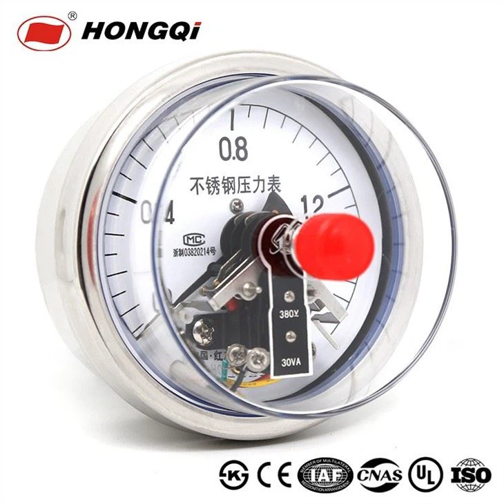 Electric Contact Axial Stainless Steel Pressure Gauge