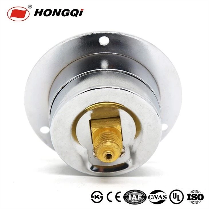 Y-40 Back Connection 0-0.16MPa Black Paint Steel Pressure Gauge With Flanged